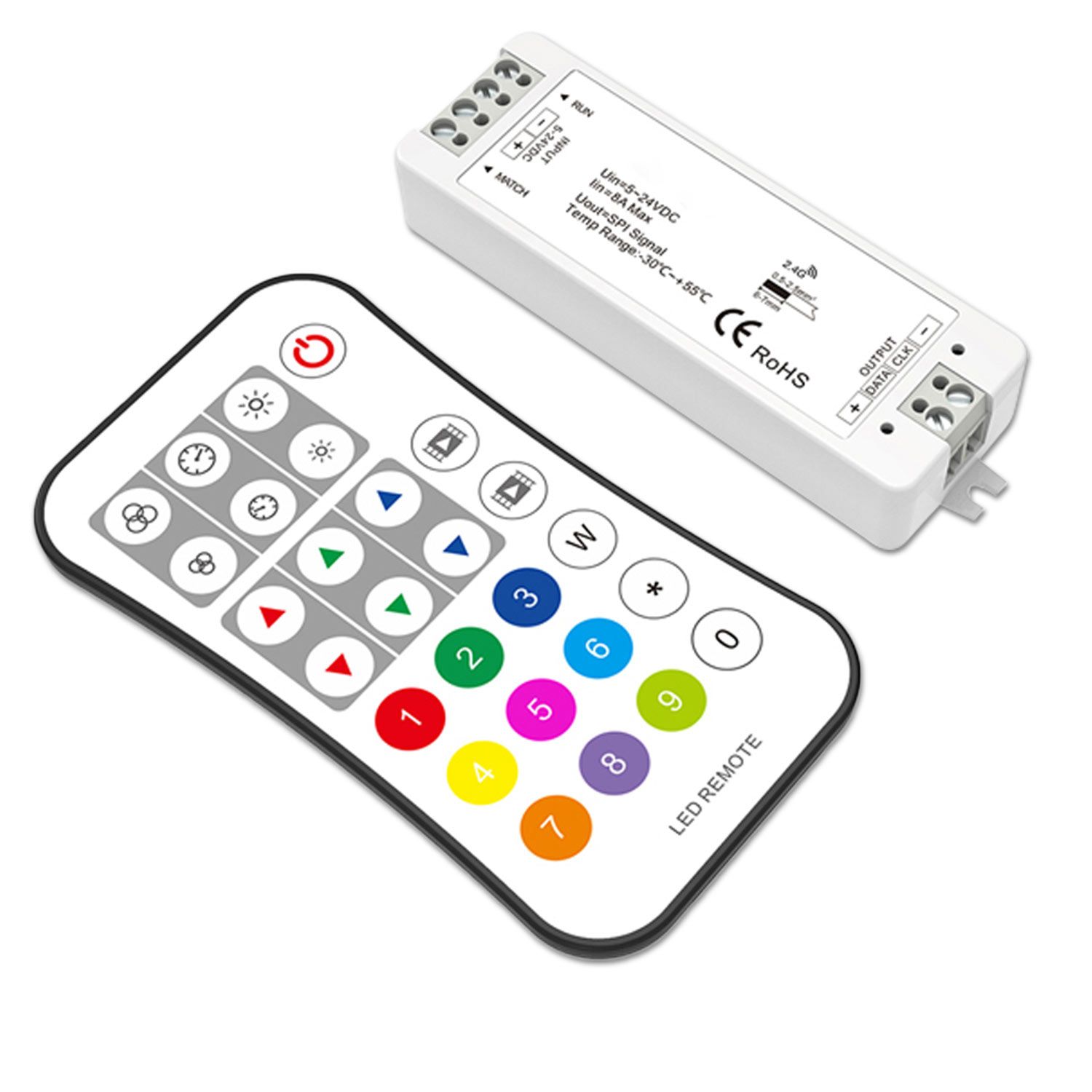 Télécommande pour ruban LED RGB/RGBW Contrôleur de bande LED SPI